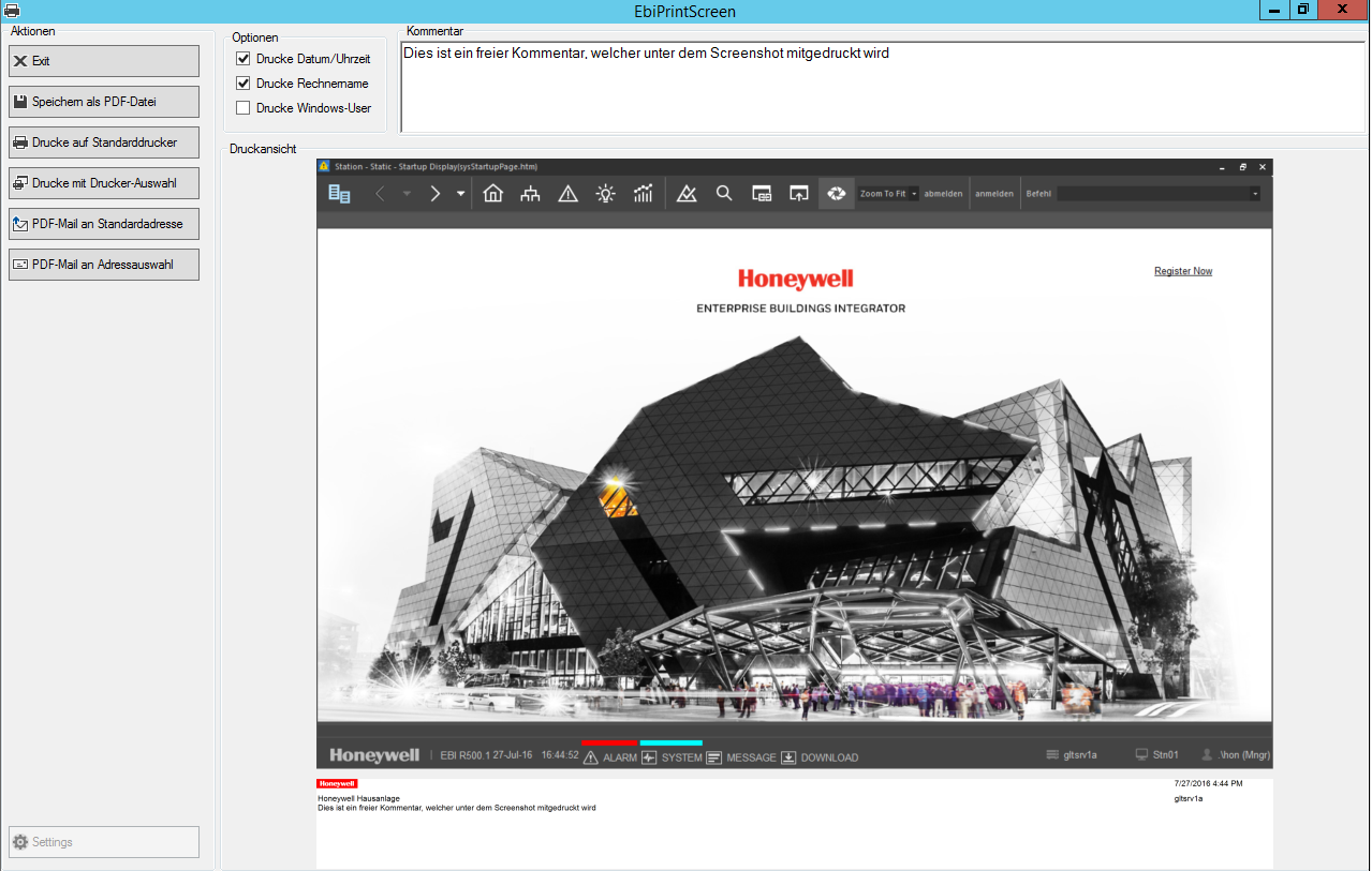 EbiPrintScreen Tool für Honeywell EBI (Enterprise Buildings Integrator), Rainer Weberschläger